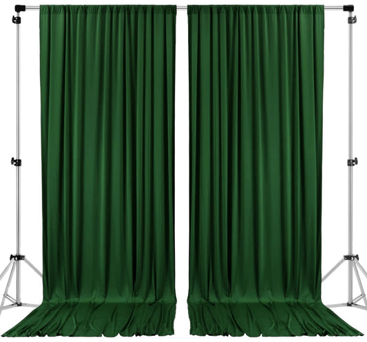 AK TRADING CO. Cortinas de telón de Fondo de poliéster IFR de 10 x 8 pies, Paneles de Cortinas con Bolsillos para Barra, decoración de Ventana para el hogar, Color Verde Cazador