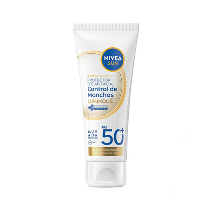 Protector Solar Facial NIVEA SUN Control De Manchas Luminous 630° Con Thiamidol Fps50+ 40Ml, con ácido hialurónico