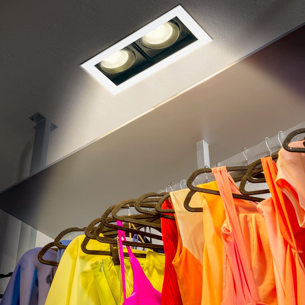 Tecnolite Lámpara Downlight Empotrable Dirigible, Potencia Máx. 120 W, 2 Bases GX5.3/GU10, No incluye focos