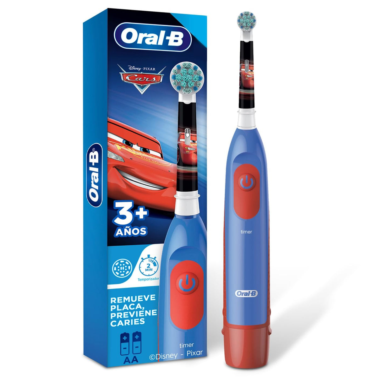 Oral-B Cars Cepillo de Dientes Eléctrico para Niños +3 años, Cabezal Redondo, 1 Mango 1 Cabezal