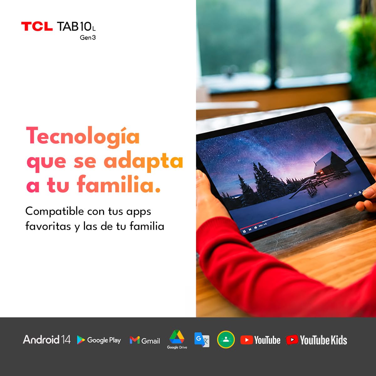 TCL Tab 10 Gen 3 | Tablet Android 14 | Pantalla 10.1” | 4GB RAM + 64GB | Flip Cover