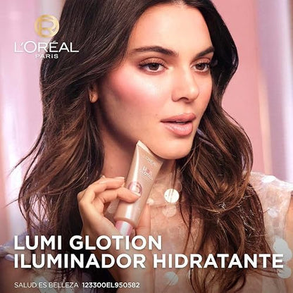 L'Oréal Paris Lumi Glotion Iluminador Hidratante Multiusos para Rostro y Cuerpo, Hidrata e Ilumina al Instante, Acabado Luminoso Natural, Textura Ligera, Apto para Pieles Sensibles, Tono Light Glow