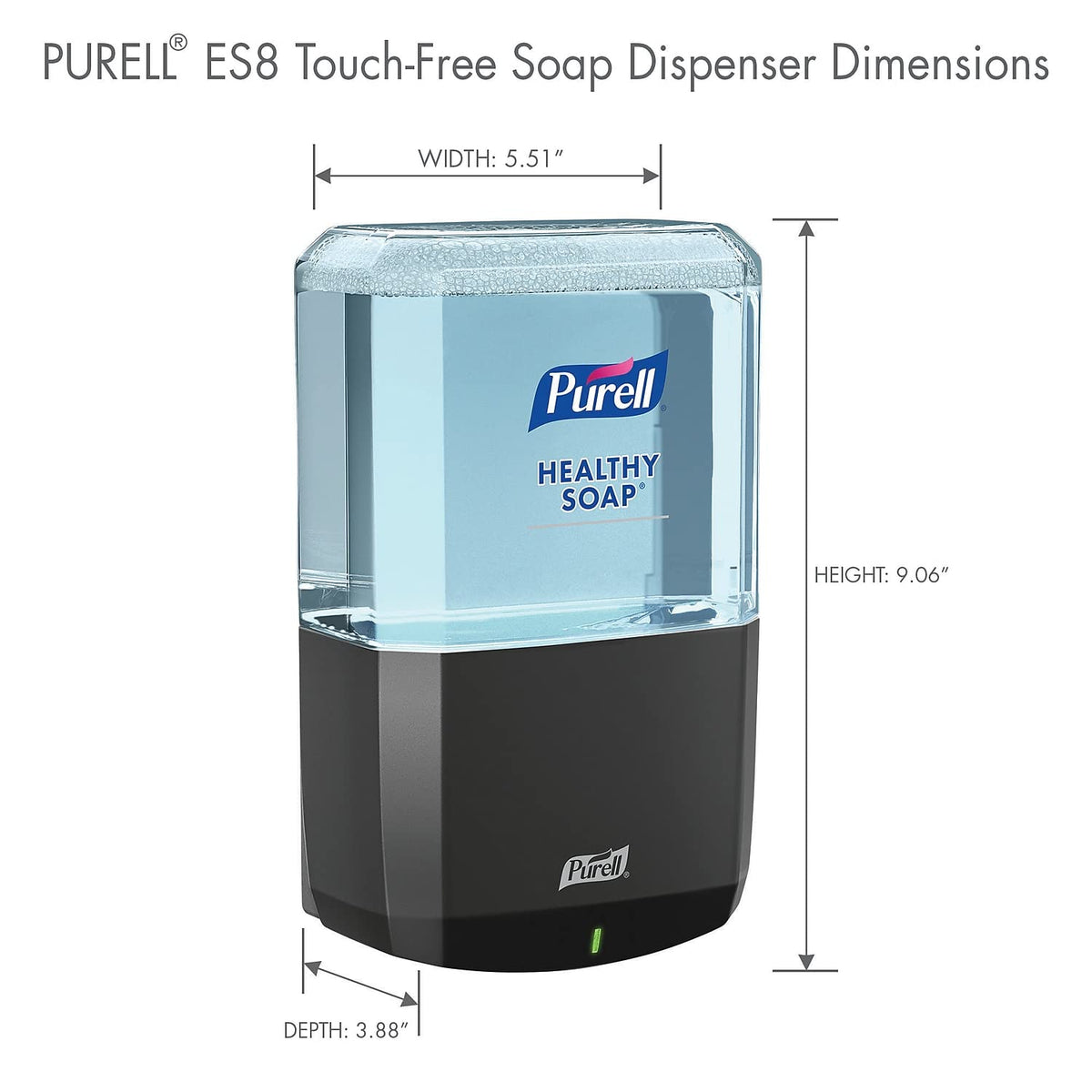 PURELL ES8 Dispensador automático de jabón, Grafito, para 1200 ml PURELL ES8 Healthy Soap (Paquete de 1) - 7734-01 - Fabricado por GOJO, Inc.