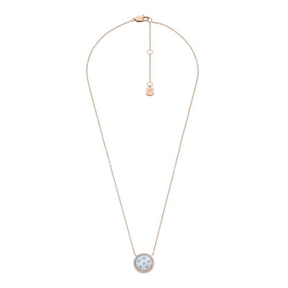 Collar Fossil JF04936791 Merrit de acero inoxidable en tono oro rosa para mujer
