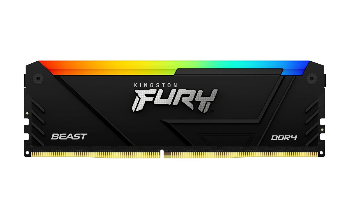 Kingston Fury Beast RGB Memoria RAM DDR4 para PC, Negro - 8GB - Módulo único - 3200MT - s - 8 GB