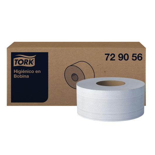 Tork - Papel Higiénico Bobina 2 Capas 12 Rollos x 180 m 8.5 cm | 2 capas suaves, dispensación continua controlada, sin cortes irregulares, color blanco, apto oficinas, escuelas, comercios