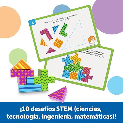 Learning Resources Stem Explorers Brainometry - Rompecabezas 3D, Juegos Mentales, Acertijos, Juguetes de Lógica, Regalos para Niños y Niñas, Habilidades Motoras Finas, Bloques de Patrones