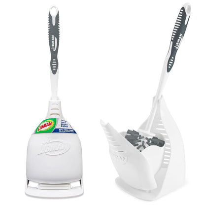 Libman Designer Juego de Cepillos y Soporte para Inodoro | 2 cepillos, sin arañazos, ranuras de secado, para baño, 10.2 pulgadas
