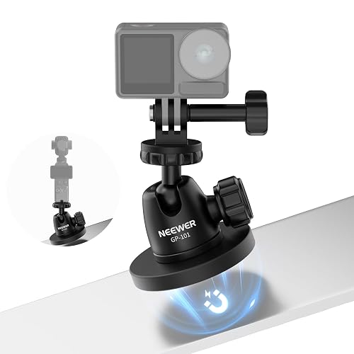 NEEWER Basics Magnético Montaje Cámara Acción Automóvil Grabación Video, GP-101 | Compatible con GoPro DJI Action 6 Osmo 360 Pocket 4P 4 3 Xtra Muse Insta360 Luna Ultra X5 X4 X3 Ace Pro AKASO Accesorios