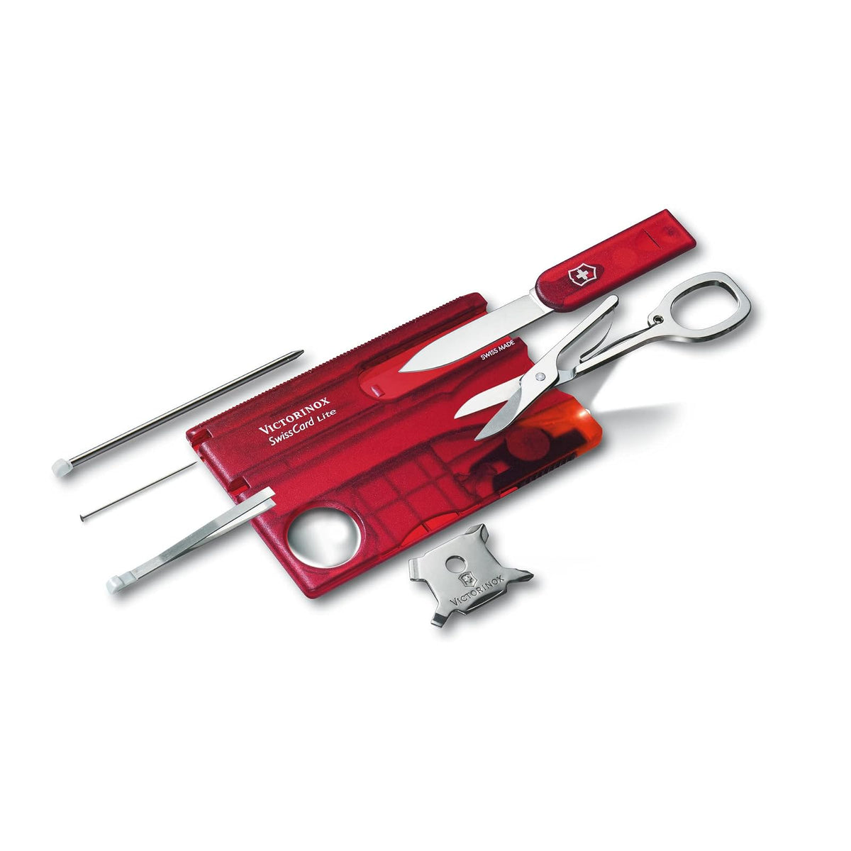 Victorinox Swiss Card Lite con 13 Usos, carbón transparente