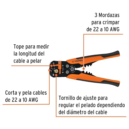 Truper PEC-AUT, Pinzas pelacables en acero, automática