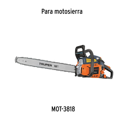 Truper BAMO-3818, Barra de repuesto 18" para motosierra a gasolina 38 cc