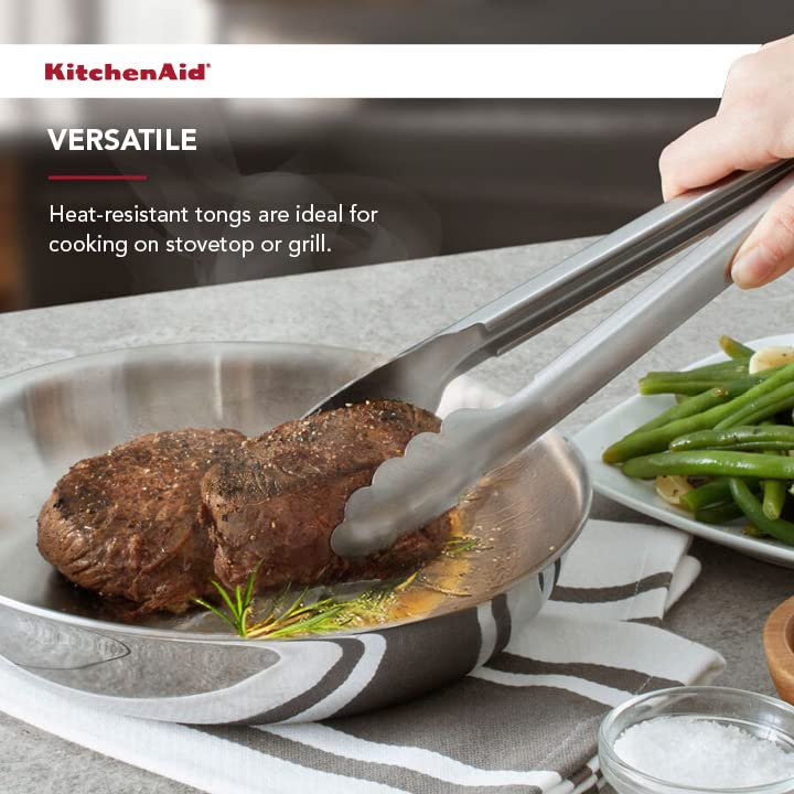 KitchenAid KO091OHSSA Pinzas de acero inoxidable gourmet de 10.63 pulgadas
