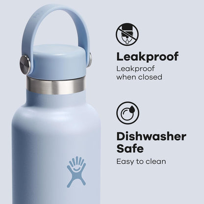 Hydro Flask - Botella de agua de acero inoxidable aislada, no derrama, a prueba de fugas en color azul surf de 20 onzas