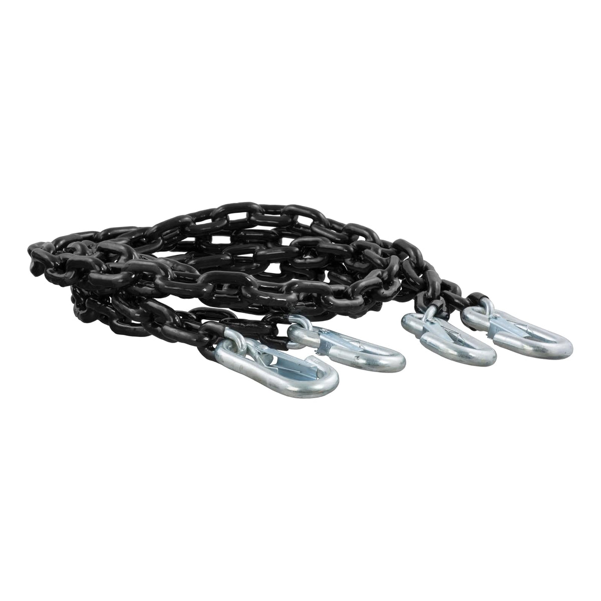 CURT 19749 Cadenas de Seguridad para Remolque, Vinilo Negro, 60 Pulgadas, Ganchos de 7/16", Paquete de 2