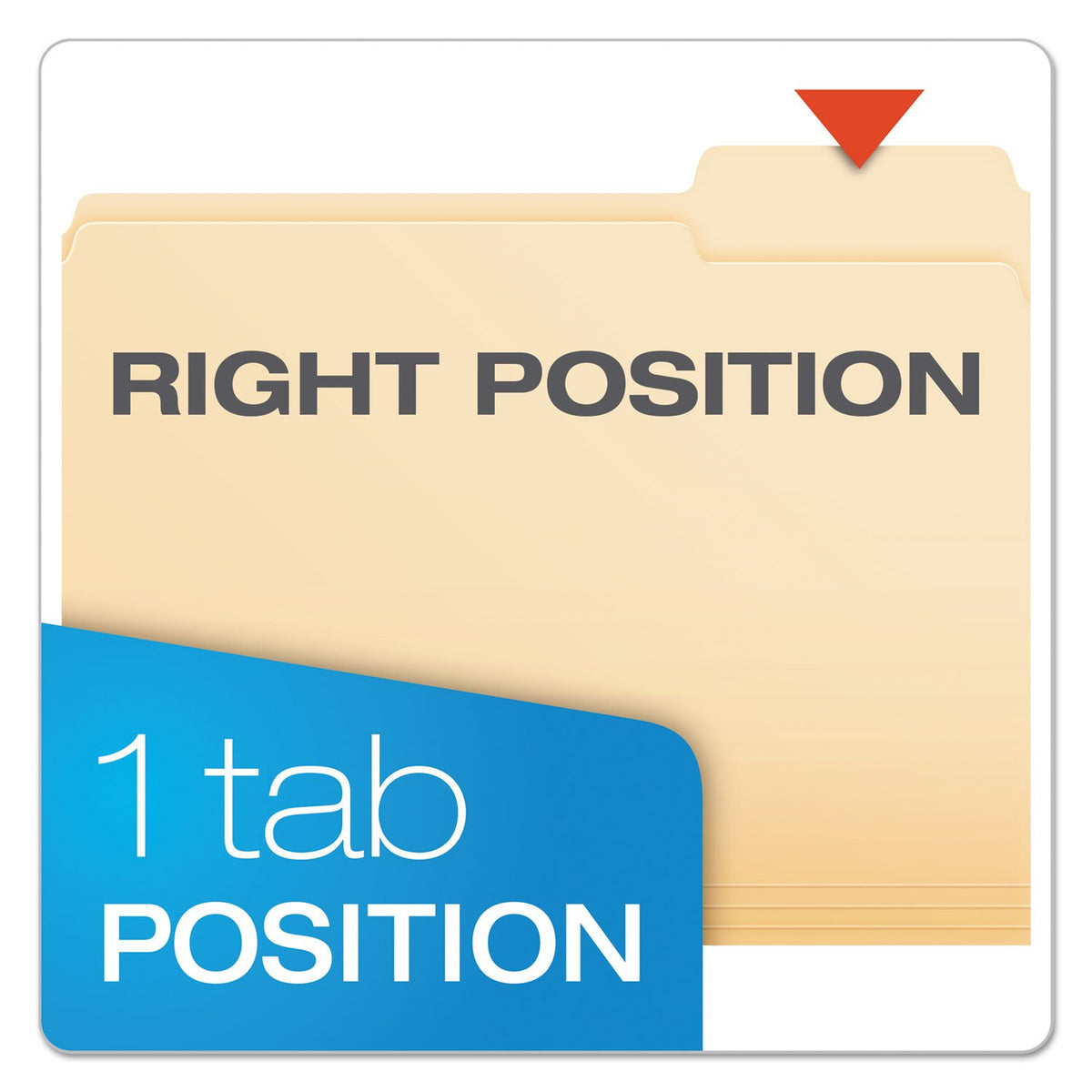 Pendaflex Essentials File Folders, Letter Size, 1/3 Cut, Position 3, Manila, 100 per Box (752 1/3-3)