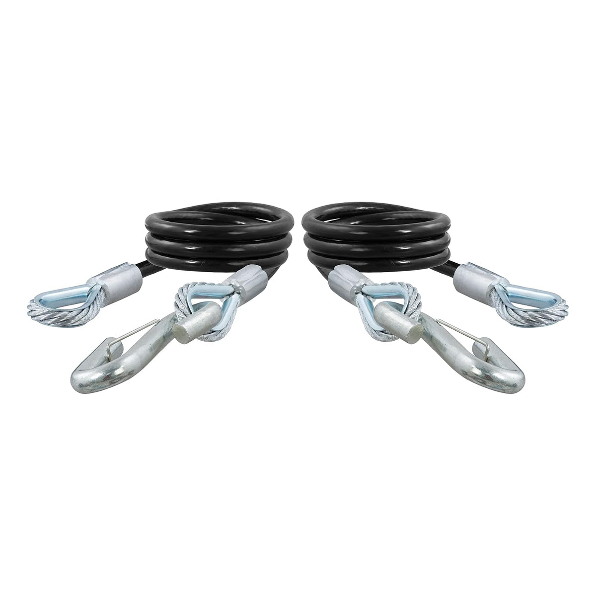 CURT Cables de Seguridad para Remolque con Revestimiento de Nylon 80176, 42", Paquete de 2, Negro