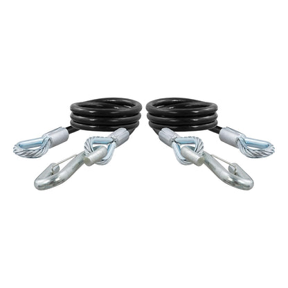 CURT Cables de Seguridad para Remolque con Revestimiento de Nylon 80176, 42", Paquete de 2, Negro