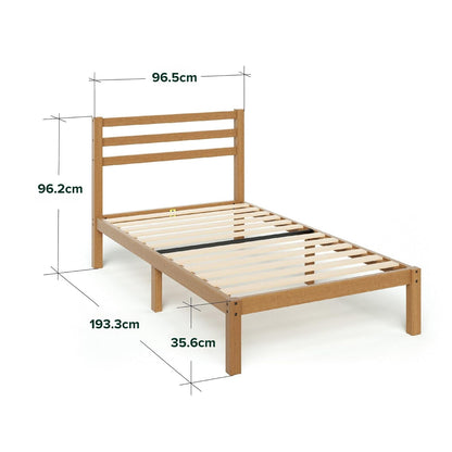 Zinus Leah Estructura de Cama de bambú con cabecero, sin somier, fácil Montaje.