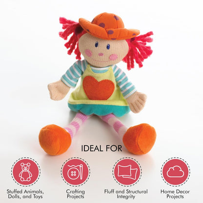 Fairfield Poly-Fil Crafter's Choice, Relleno de Fibra de poliéster seco, Relleno para Animales de Peluche, Juguetes, muñecas y más, Relleno de Fibra de poliéster Lavable a máquina, Bolsa de 10 onzas