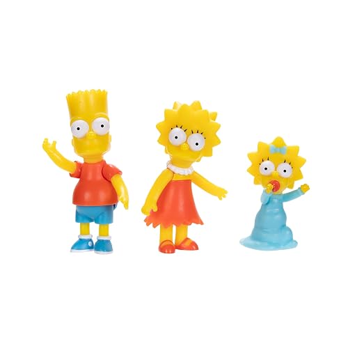 Jakks Pacific - The Simpsons Set de Figuras Familia Simpson Escala 2.5″ – Homer, Marge, Bart, Lisa y Maggie con Diseño Coleccionable para Fans y Niños 4+ Años