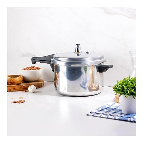 Ekco | Olla Express de 6 Litros One Aluminio con 6 Sistemas de Seguridad | Cuerpo y tapa de aluminio, Cocción rápida, Mangos de baquelita, Cierre hermético, Certificado NOM