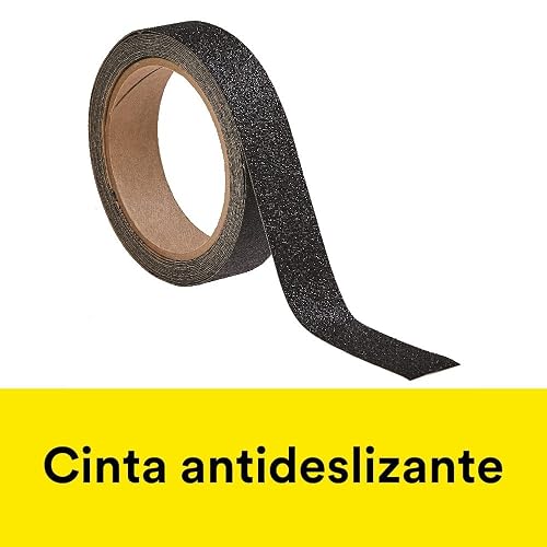 SAFETY-WALK 3M Cinta Antiderrapante Negra 1 rollo de 25.4mm x 4.57m | Ideal para zonas de alto tráfico, Uso general, Interior y exterior, Fácil de usar, cortar y colocar, Resistente