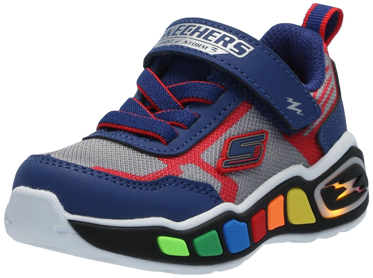 Skechers Play Scene tenis para niño - 10.5 cm - Azul marino - Rojo
