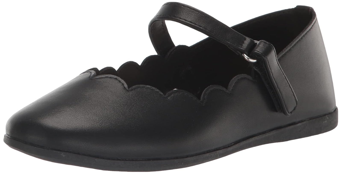 The Children's Place Zapatos Mary Jane Borde Festoneado para Niña - 21.5 cm - Scalop negro