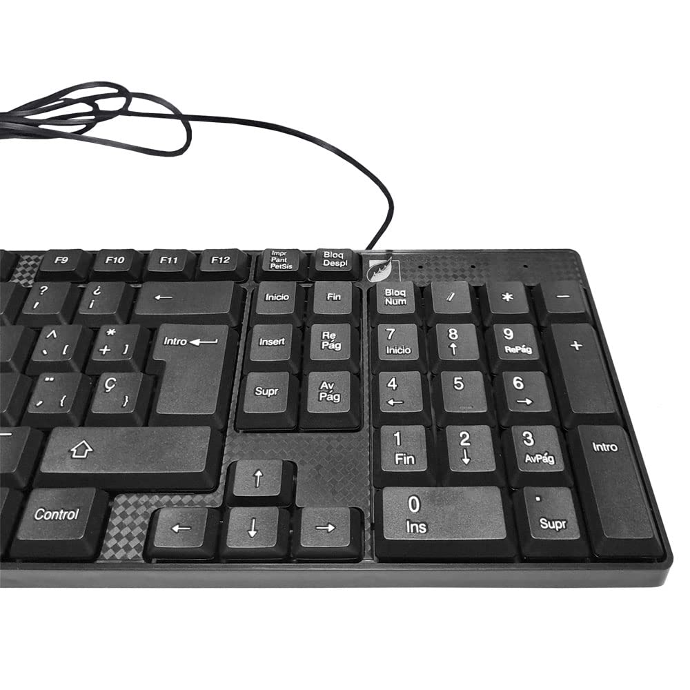 Kit de Teclado Multimedia alámbrico Texturizado y Mouse 18-8323