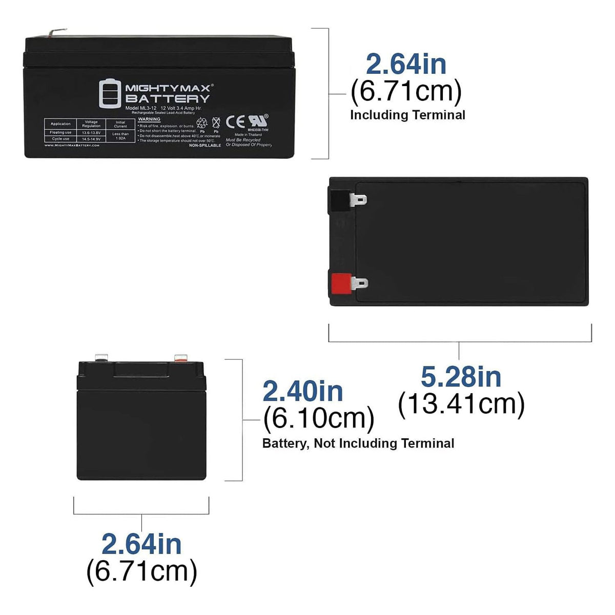Mighty MAX Battery ML3-12 Volt 3 AH SLA Battery Brand Producto