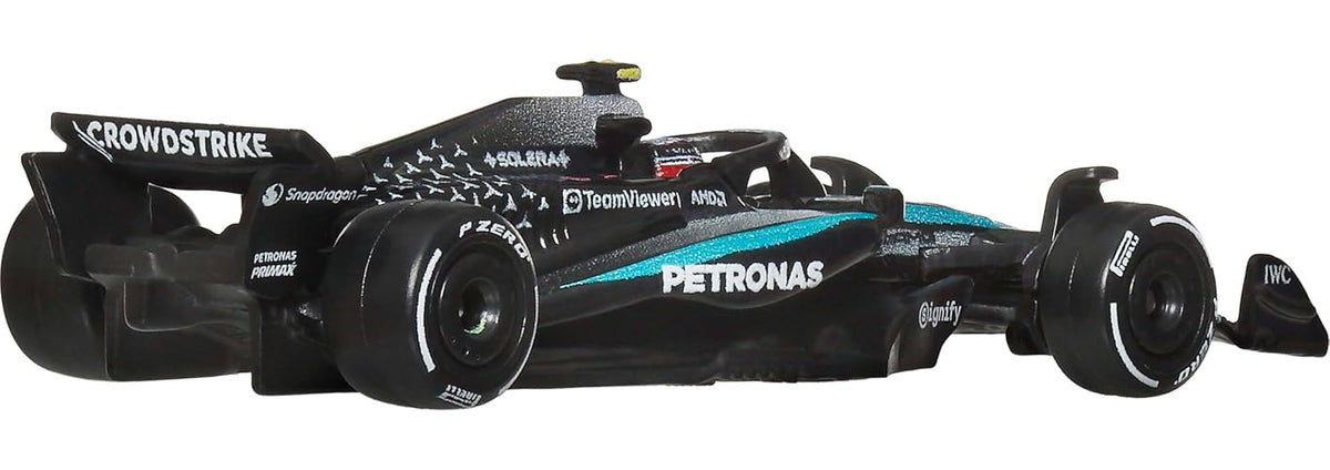 Hot Wheels Collector Mercedes AMG Petronas F1 Kimi Antonelli, Auto Premium Escala 1:64 Metal/Metal con Llantas Real Riders Y Decoración Auténtica