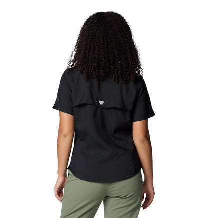 Columbia Camisa Tamiami II Manga Corta para Mujer - Protección Solar Omni-Shade y Gestión de Humedad Omni-Wick - Azul - Talla estándar