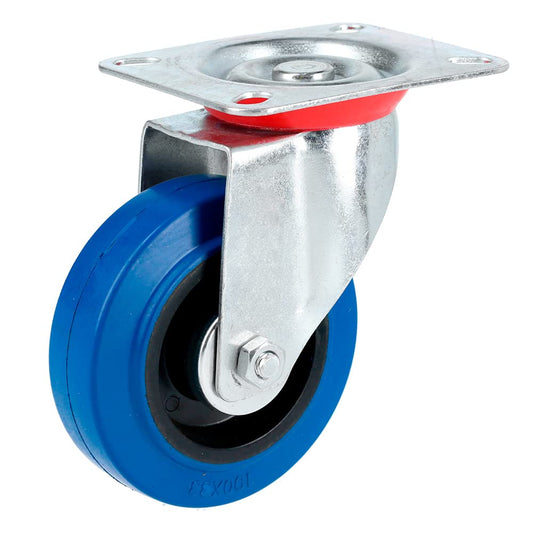 Surtek RGO12G Rodaja de goma elástica giratoria azul 5"