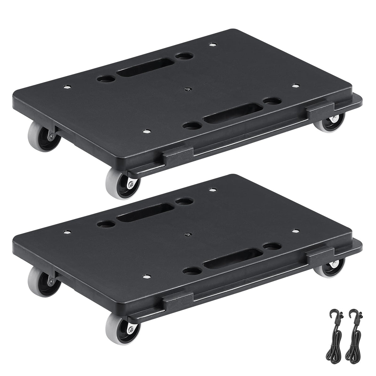 VEVOR - Mueble móvil de 40,6 x 28,9 cm, Capacidad de 500 Libras, Ruedas móviles, Ruedas portátiles, Resistentes, pequeño Carro Plano Entrelazado para Muebles Pesados, Paquete de 2, Color Negro