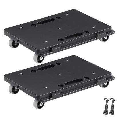 VEVOR - Mueble móvil de 40,6 x 28,9 cm, Capacidad de 500 Libras, Ruedas móviles, Ruedas portátiles, Resistentes, pequeño Carro Plano Entrelazado para Muebles Pesados, Paquete de 2, Color Negro