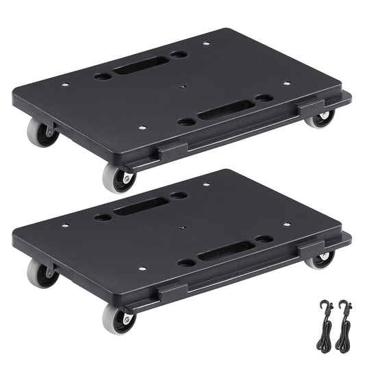 VEVOR - Mueble móvil de 40,6 x 28,9 cm, Capacidad de 500 Libras, Ruedas móviles, Ruedas portátiles, Resistentes, pequeño Carro Plano Entrelazado para Muebles Pesados, Paquete de 2, Color Negro