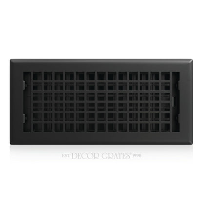 Decor Grates LTH410-BLK - Registro de piso de celosía, 4 x 10 pulgadas, color negro