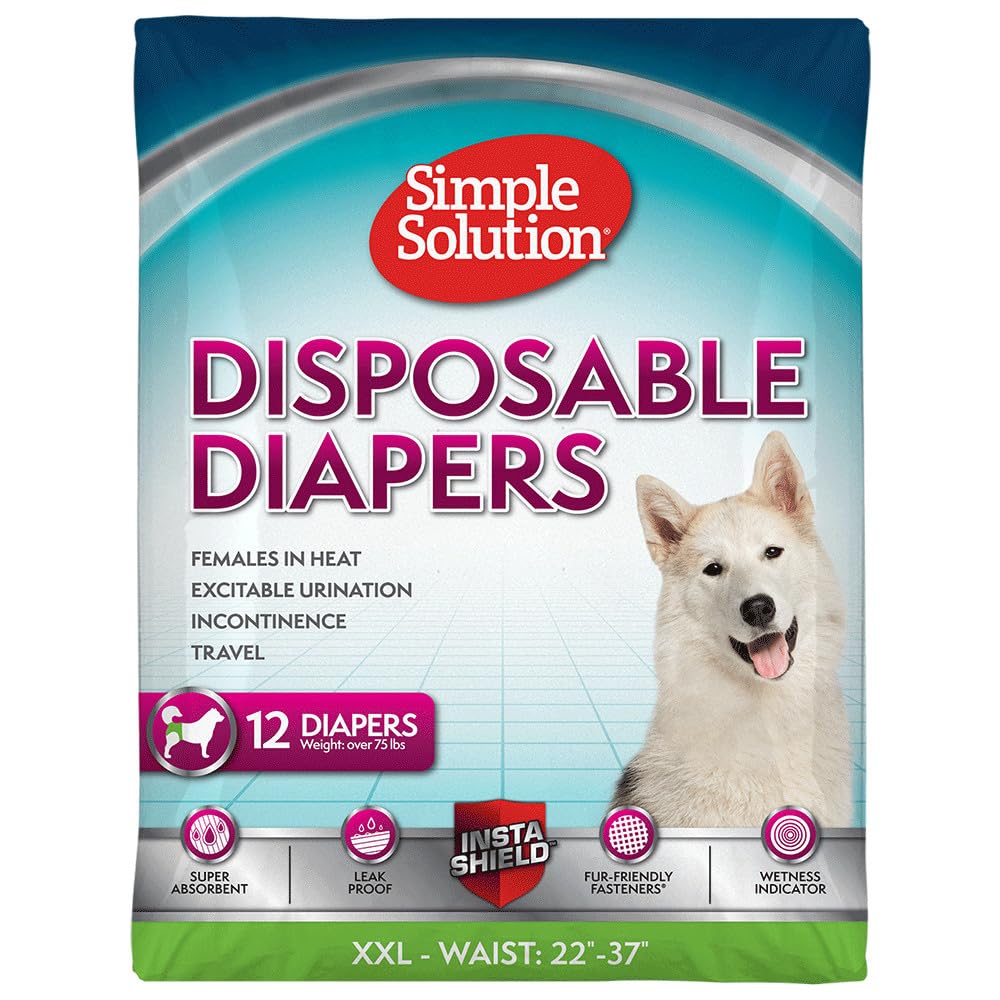 Simple Solution Pañales Desechables para Perro Hembra - Extra Extra Large - 12 unidades