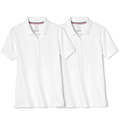 French Toast Polo Piqué de Manga Corta para Niña, Paquete de 2 - White - M