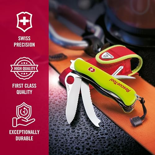 Victorinox Navaja Rescuetool Fluorescente, Amarillo Fluorescente, 15 Usos