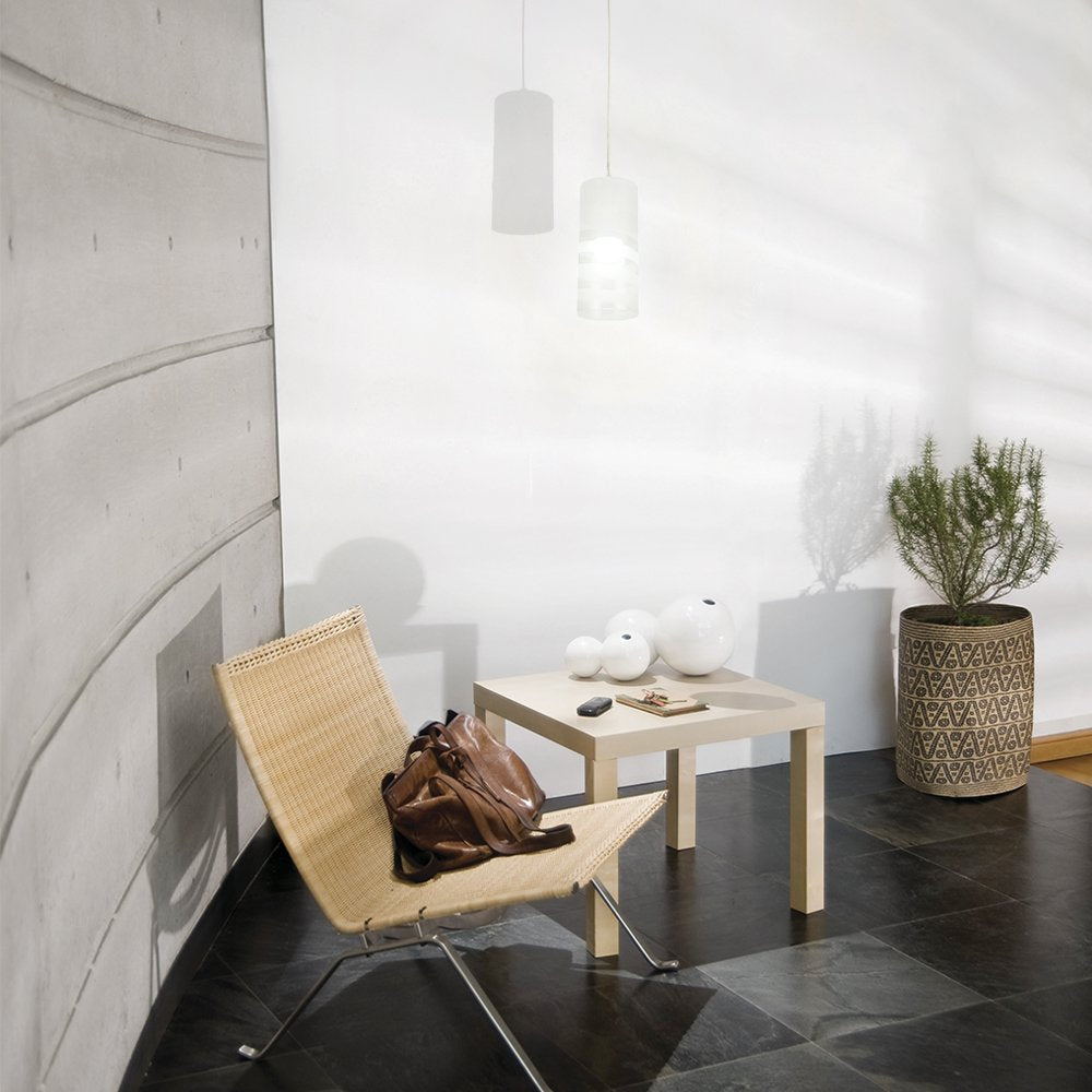 Tecnolite Lámpara Colgante, Base E27, Luz Colgante de Techo Moderno, Color Cristal Opalino, 100 - 240 V,