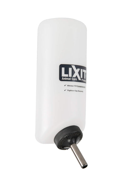Lixit Botellas de Agua de Boca Ancha sin BPA con gráficos Coloridos para cobayas, Ratas, Chinchillas y Otros Animales pequeños. (32 onzas, translúcido), WBF32
