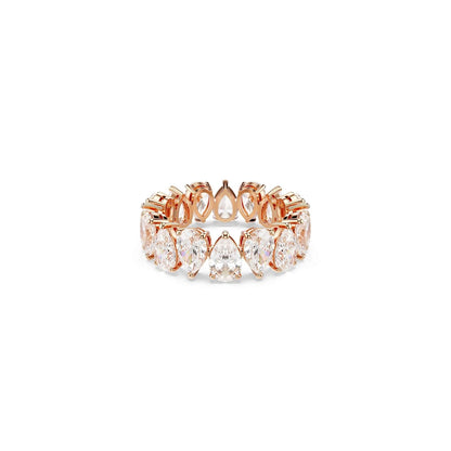 Swarovski Anillo Matrix Vittore, Talla pera, Blanco, Acabado tono oro rosa