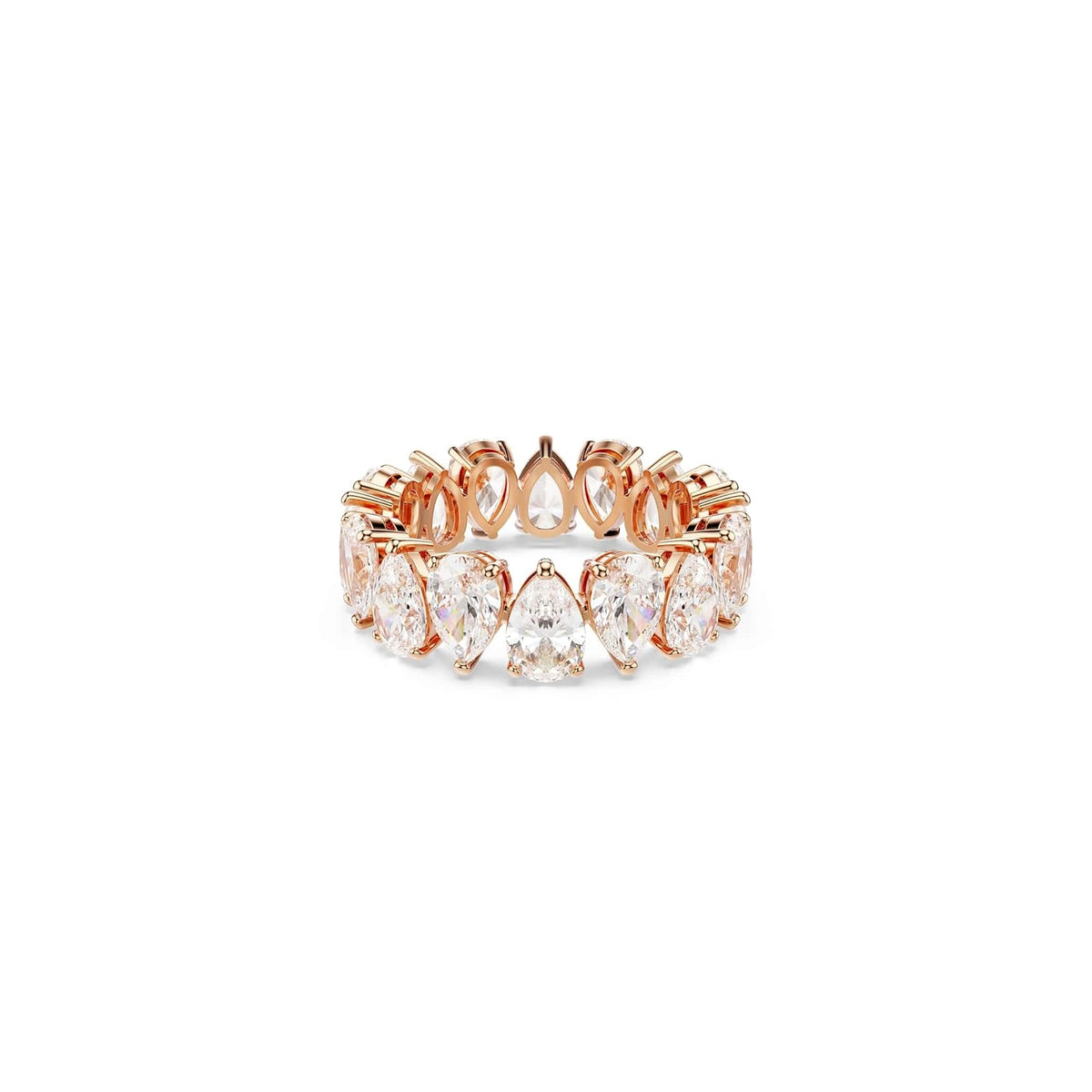 Swarovski Anillo Matrix Vittore, Talla pera, Blanco, Acabado tono oro rosa