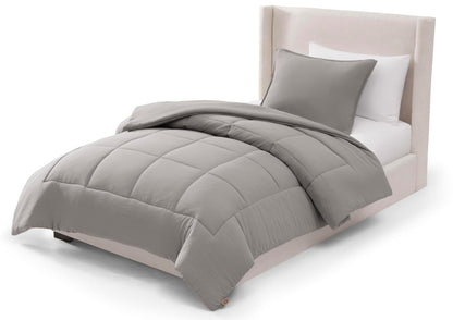 UGG Juego de Edredón Leonora Reversible, Alternativa de Plumón - Twin - XL - Plata