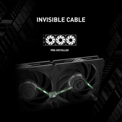 MSI MAG CORELIQUID A15 240 - AIO ARGB CPU Liquid Cooler - 240mm Radiator - LGA 1851 Ready - Dual 120mm ARGB PWM Fans, Black