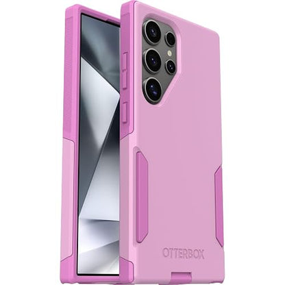 OtterBox - Funda para Samsung Galaxy S24 Ultra Commuter Series – Run Wildflower (Rosa), Delgada y Resistente, Apta para el Bolsillo, con protección de Puerto