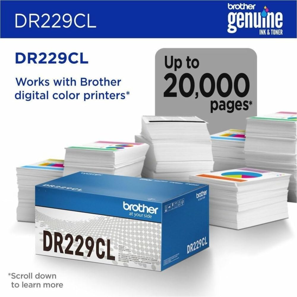 Brother DR229CL Unidad de Tambor | Estándar, rendimiento hasta 30.000 páginas