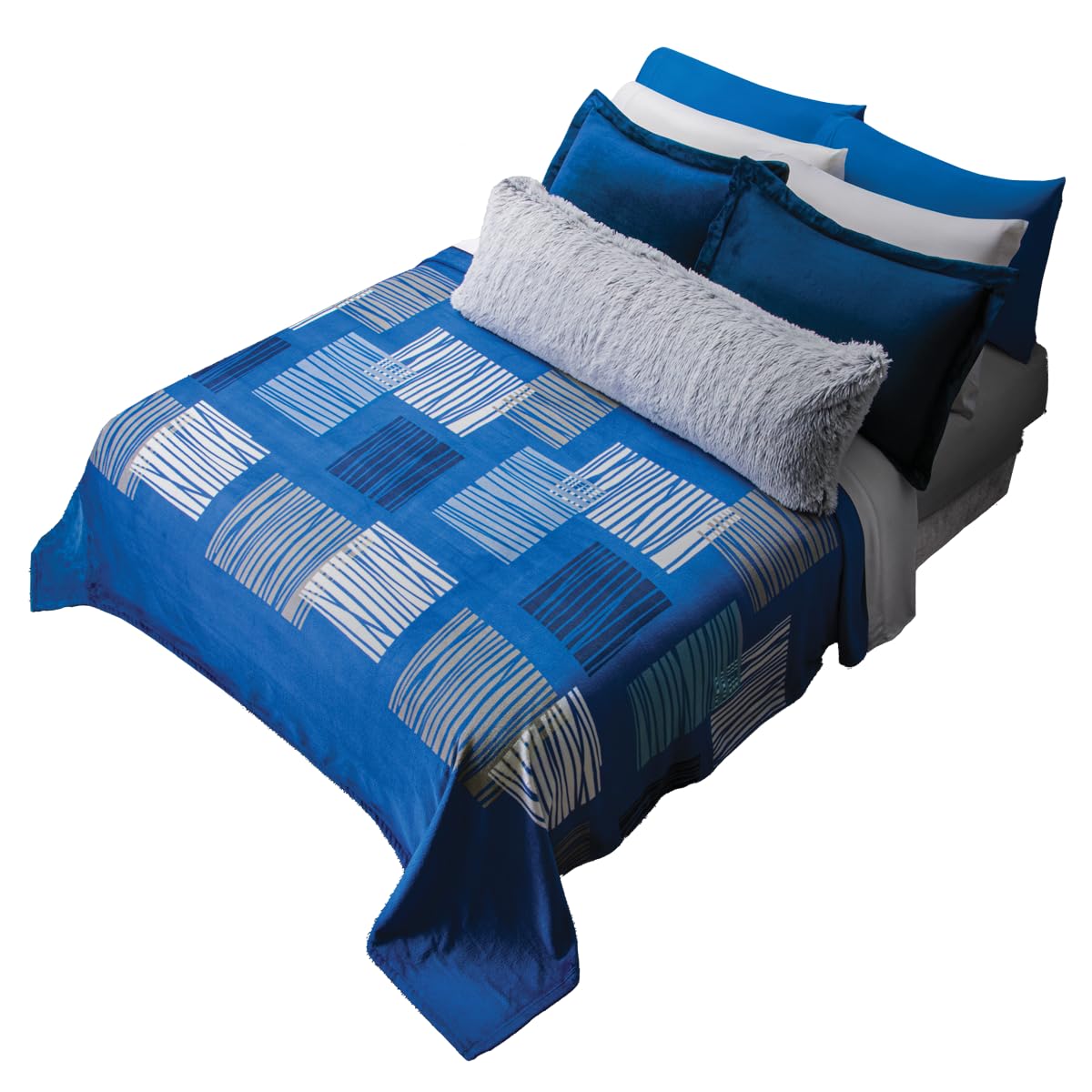 Colchas Concord Cobertor Lugano KS/XL King Size Color Azul 1 Pza